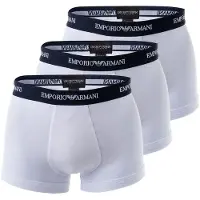 Giorgio Armani Mens Knit 3-Pack Trunks - White - XL