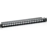 Equip 769224, Cat6, Telinekiinnitys, 1U, Musta, 44 mm, 483 mm