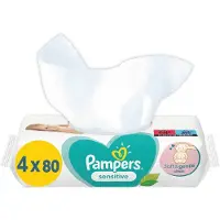 Pampers Sensitive puhdistavat kosteuspyyhkeet lapsille herkälle iholle 4x80 kpl