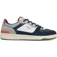 Pepe Jeans for man. PMS00027 Kore Skate navy leather shoes (41), Flat, Suede, Laces, Casual