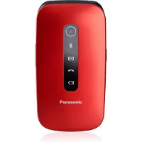Panasonic KX-TU550EXR 4G-näppäinpuhelin, 1,2MP kamera, suuri 2,8" näyttö, 300h valmiusaika, punainen