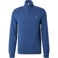 Gant Cotton Knit Half-Zip Sweater - Navy - XXXL