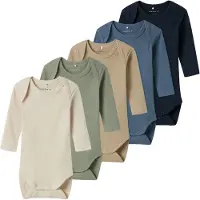 Name it Nbnbody 5P Ls Solid Rib Noos - Blue - 68