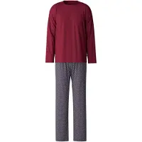 Calida Pitkä pyjama marine / viininpunainen / valkoinen