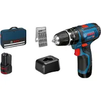 Bosch Iskupora / ruuvinväännin GSB 12V-15; 12 V; 2x2,0 Ah akku