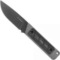 Kizer Cutlery Smolt K1063A1, Black 3V, Grey G10/Black Micarta Inlay fixed knife, Jonathan Styles design