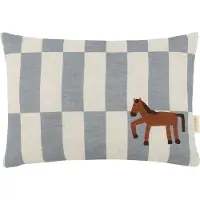 Nobodinoz Vibes Rect. Cushion Linen 33X22 S - Blue - ONE SIZE