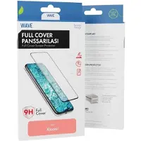 Wave Full Cover, Xiaomi Redmi 9C -lasikalvo, Läpinäkyvä/Musta