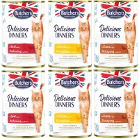 Butcher's Sekoituspakkaus (3 lajiketta) Delicious Dinners kissan märkäruokaa