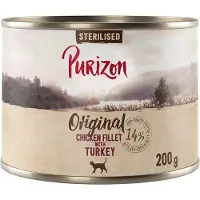 Purizon 24x200g Sterilised kanafilee & kalkkuna kissan märkäruoka