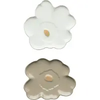 Marimekko Unikko lautanen 13 cm 2 osaa Terra-white-gold