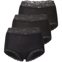 Lindex 3-Pack Briefs With High Waist - Black - XS