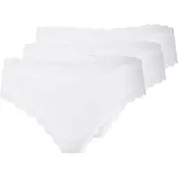 Lindex 3-Pack Brazilian Briefs With Regular Waist - White - XL