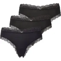 Lindex 3-Pack Brazilian Briefs With Regular Waist - Black - XS