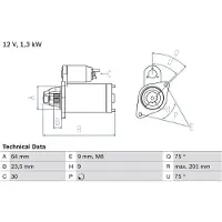 Bosch Starttimoottori - Fiat - Opel - Peugeot - Alfa romeo - Lancia