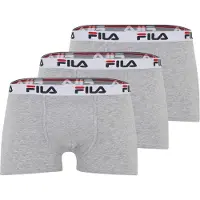 FILA Bokserishortsit vaaleanharmaa / meleerattu harmaa / verenpunainen / musta