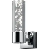 TRIO Bolsa H2O LED seinävalaisin 19cm IP44 3000K 3,1W kromi/kuplalasi