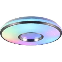 TRIO Realta LED kattovalaisin RGBW 39cm 21W 2700-6500K harjattu alumiini