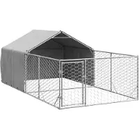 vidaXL Ulkokoirahäkki kiitotiellä 4x2x1,5 m sinkitty teräs