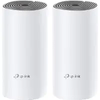TP-LINK Deco E4 -mesh WiFi -järjestelmä, Wi-Fi 5, AC1200, Dual-band, 2 kpl, valkoinen, harmaa