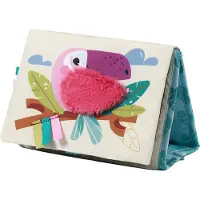 Babyono Reversible Sensory Cloth Book 0m+ opettavainen kontrastikirja mukana peili Safari 1 kpl