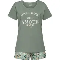 Vivance Pyjama beige / minttu / jade / valkoinen