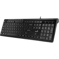 Genius Slimstar 230 keyboard + mouse, US keyboard, multimedia, slim type wired (USB), black