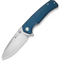 SENCUT Skarnax S24025-3 Satin 9Cr18MoV, Blue Canvas Micarta, pocket knife