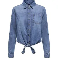 ONLY -Onlsevigny Lecey Ls Knot Dnm Shirt Akm - Blue - XS