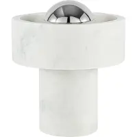 Tom Dixon Design-pöytävalaisin Stone, himmennettävä, Valkoinen/opaali, Olohuone/ruokailutila, Kivi, Design