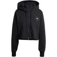 Adidas By Stella Mccartney Urheilullinen collegetakki 'Sportswear Cropped' musta / valkoinen