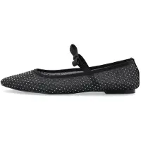 Bianco Fall Rhinestone Bow Ballerina #M - Black - 37