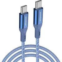 Innostyle POWERFLEX USB-C -PIKALAUTAUSKAAPELI IPHONEEN JA SAMSUNGIN LATUREILLE 3A 60W KEVLAR 2M SININEN