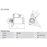 Bosch Starttimoottori, käynnistin 0 986 014 371