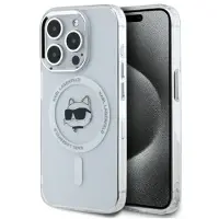 Karl Lagerfeld KLHMP15XHLSCHH iPhone 15 Pro Max 6.7" white/white hardcase IML Metal Choupette Head MagSafe