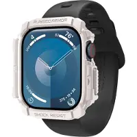 Spigen Rugged Armor, Kotelo, Älykello, Beige, Apple, Apple Watch 10 (46mm), Termoplastinen polyuretaani (TPU)