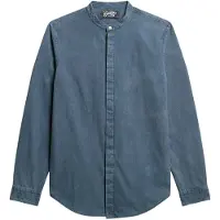Superdry Merchant Indigo Grandad Pitkähihainen Kauluspaita