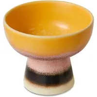 HK Living 70's tapaskulho jalalla S Ø11x9,5 cm Aurinkovarjo