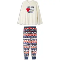 Gisela Pyjama 'Set' marine / punainen / offwhite