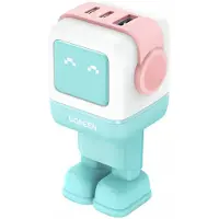 UGREEN Uno Robot GaN 65W Pikalaturi - 3 port - Vaaleanpunainen/Sininen