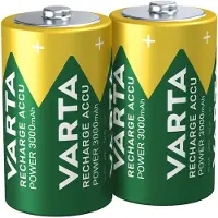 Varta Recharge Accu Power ladattava D-paristo 3000mAh, 2 kpl