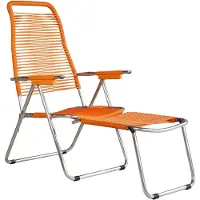 Fiam Spaghetti aurinkotuoli jalkatuella Orange