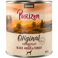 Purizon 24x800g Original Senior kanafilee, Black Angus -nauta & kalkkuna koiran märkäruoka