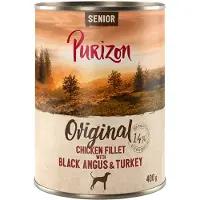 Purizon 6x400g Senior kanafilee, Black Angus -nauta & kalkkuna koiran märkäruoka