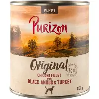 Purizon 24x800g Puppy kanafilee, Black Angus -nauta & kalkkuna koiran märkäruoka
