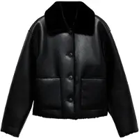 Mango Double-Sided Leather-Effect Jacket With Pockets - Black - S
