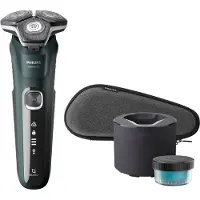 Philips SHAVER Series 5000 S5884/50, Parranajokone kääntyvällä päällä, Musta, Vihreä, Painikkeet, LED, Akku/USB, Sisäänrakennettu akku