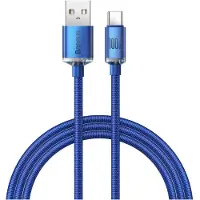 Baseus Crystal Shine USB-A / USB-C-kaapeli - 1.2m, 100W - Sininen