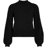 Vila Viril Turtle-Nk Balloon L/S Top - Noos - Black - S