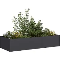 vidaXL Kukkalaatikko musta 200x80x40 cm teräs
